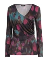 Byblos Woman Top Garnet Size 6 Viscose, Elastane, Silk In Red