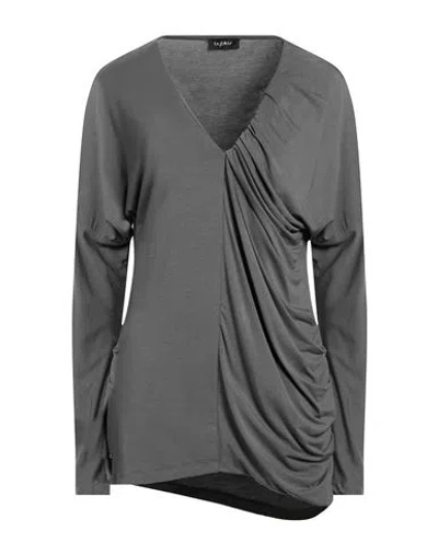 Byblos Woman Top Grey Size 6 Modal, Elastane In Gray