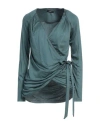 Byblos Woman Top Sage Green Size 6 Modal, Silk In Sage Green