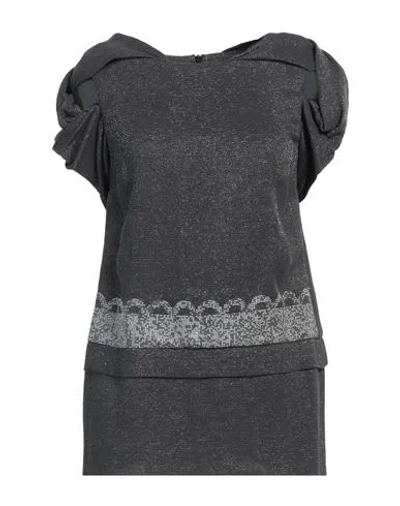 Byblos Woman Top Charcoal Size 4 Viscose, Polyester, Polyamide In Grey