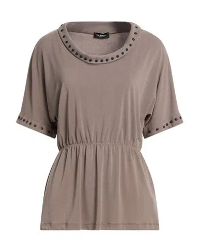 Byblos Woman Top Taupe Size 6 Polyester, Elastane In Brown