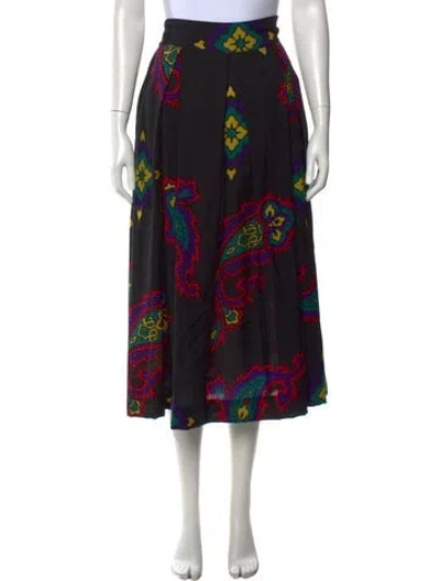 Pre-owned Byblos Wool Midi Length Skirt In Black