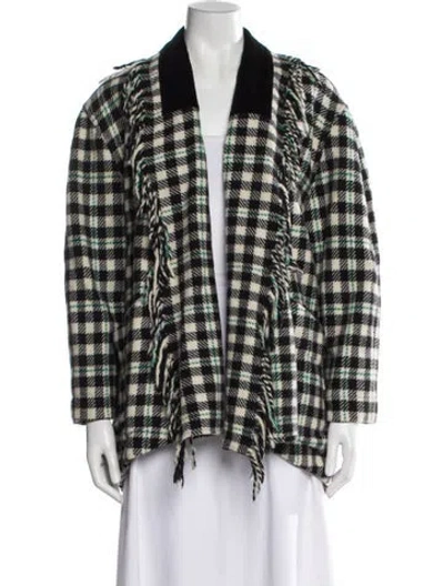 Pre-owned Byblos Wool Plaid Print Jacket In Multi