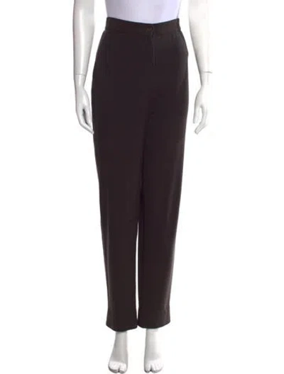 Pre-owned Byblos Wool Straight Leg Pants In Brown