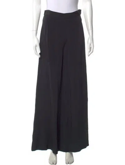 Pre-owned Byblos Wool Wide Leg Pants In Black