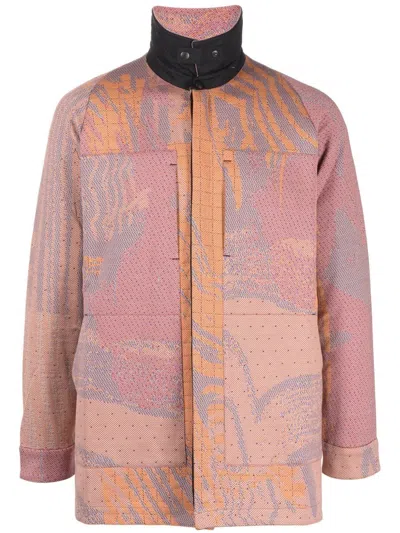 Byborre Abstract-print Shirt Jacket In 红色