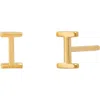 Bychari Initial Stud Earrings In Gold
