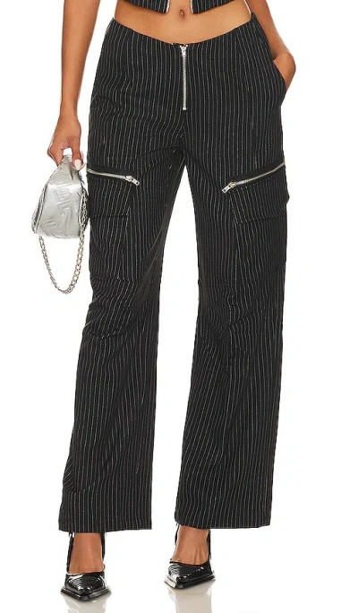 By.dyln Avani Pants In Black Pinstripe