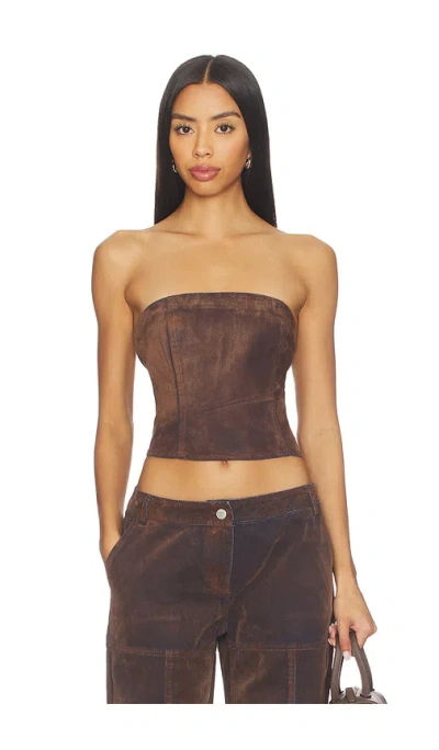 By.dyln Azalea Corset Top In Brown