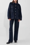 By.dyln By. Dyln Cooper Oversized Denim Jacket In Denim, Women's At Urban Outfitters In Blue