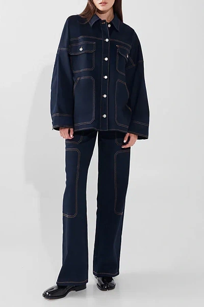 By.dyln By. Dyln Cooper Oversized Denim Jacket In Denim, Women's At Urban Outfitters In Blue