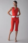 By.dyln By. Dyln Miranda Foldover Waist Capri Pant In Red, Women's At Urban Outfitters In Red