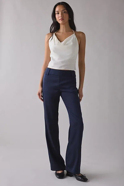 By.dyln By. Dyln Olson Satin Wide Leg Pant In Ink, Women's At Urban Outfitters In Blue