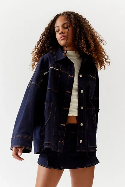 By.dyln By. Dyln Avant Denim Jacket In Navy, Women's At Urban Outfitters