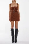By.dyln Cindy Harness Strap Minidress In Rust