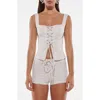 By.dyln Emmeline Lace-up Corset Top In Dove