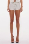 By.dyln Emmeline Lace-up Micro Shorts In Dove