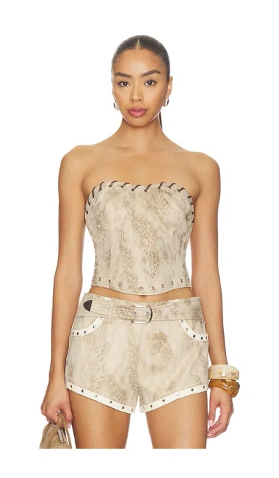 By.dyln Juno Corset Top In Brown