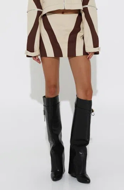 By.dyln Leilani Miniskirt In Sand/chocolate