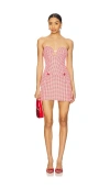 By.dyln Magen Gingham Strapless Minidress In Red