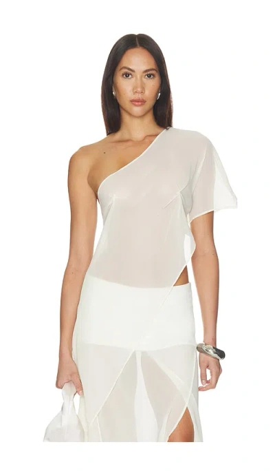 By.dyln Marilyn Sheer Top In White