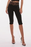 By.dyln Melanie Lace Trim Capri Pants In Black