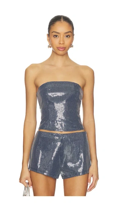 By.dyln Messa Bodice Top In Indigo