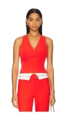 By.dyln By. Dyln Miranda V-neck Crop Top In Red, Women's At Urban Outfitters In 红色