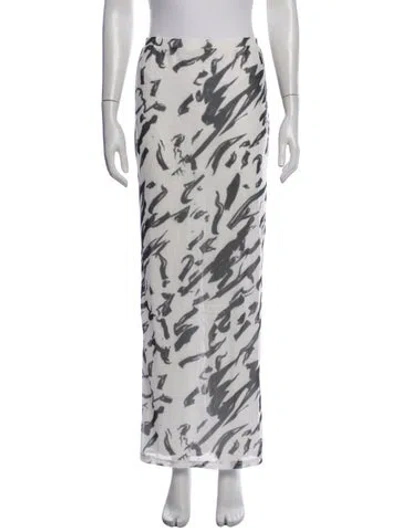 Pre-owned By.dyln Printed Long Skirt W/ Tags In White