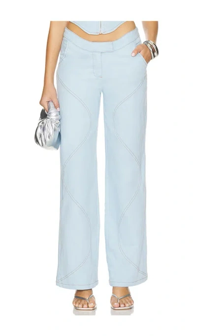 By.dyln Ramona Wide Leg Jeans In Light Blue