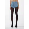 By.dyln Sequin Embellished Distressed Denim Shorts In Blue