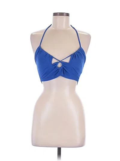 Pre-owned By.dyln Tank Top Blue Halter Neckline Tops