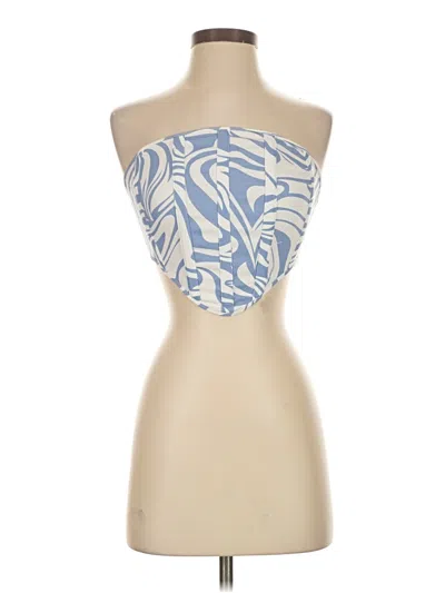 Pre-owned By.dyln Tube Top Blue Strapless Neckline Tops