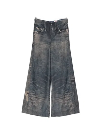 Bye Faded Palazzo Pants In Blue