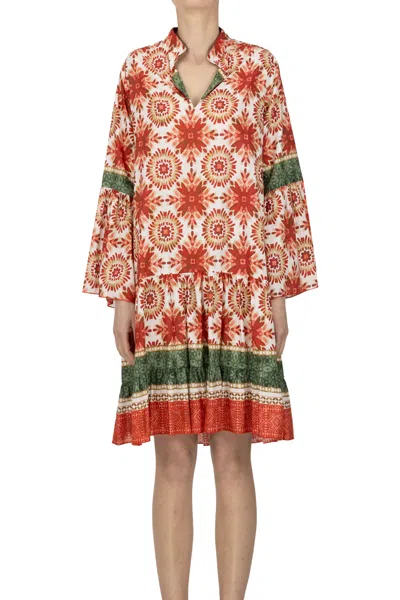 Bye Firenze Cotton Wide Dress In Multi