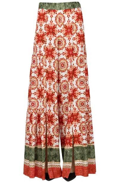 Bye Firenze Printed Wide Trousers In Multi