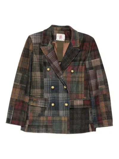 BYE BYE PATCHWORK DESIGN DOUBLE-BREASTED JACKET