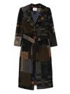 Bye Patchwork Design Wool Coat In Black