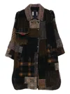 Bye Patchwork Wool Coat In Black