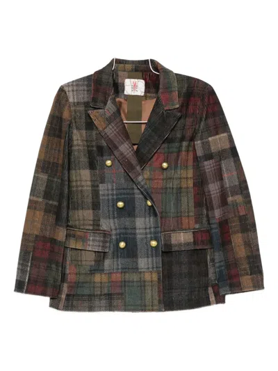 Bye Patchwork Double-breasted Jacket In Green