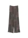 Bye Patchwork-check Trousers In Black