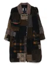 Bye Patchwork Wool Coat In Brown