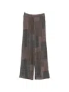 PATCHWORK-CHECK TROUSERS