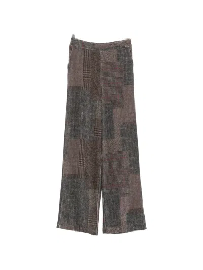 Bye Patchwork-check Trousers In Multi
