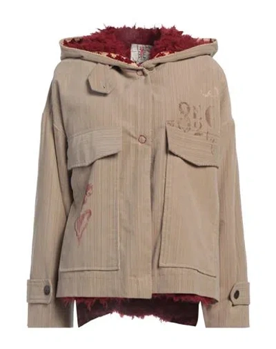 Bye Woman Jacket Beige Size M Cotton, Elastane
