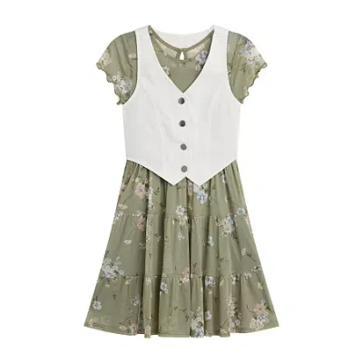 Byer California Big Kid Girls Floral 2-pc. Dress Set In Green