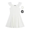 Byer California Big Kid Girls Sleeveless Flutter A-line Dress In White