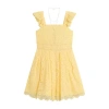 Byer California Big Kid Girls Sleeveless Flutter A-line Dress In Yellow