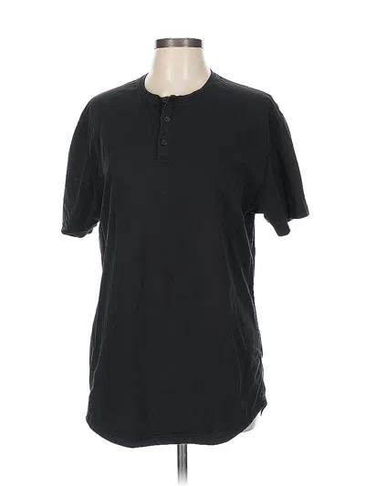 Pre-owned Bylt Short Sleeve Henley Shirt In Black