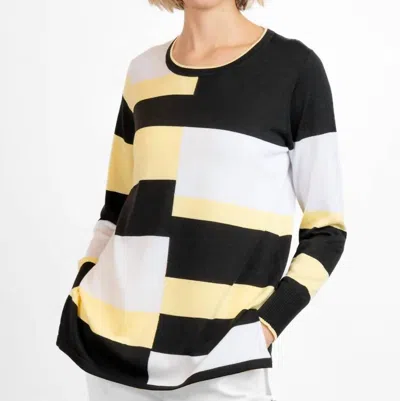 Bylyse Crewneck Colorblock Sweater In Mimosa In Yellow